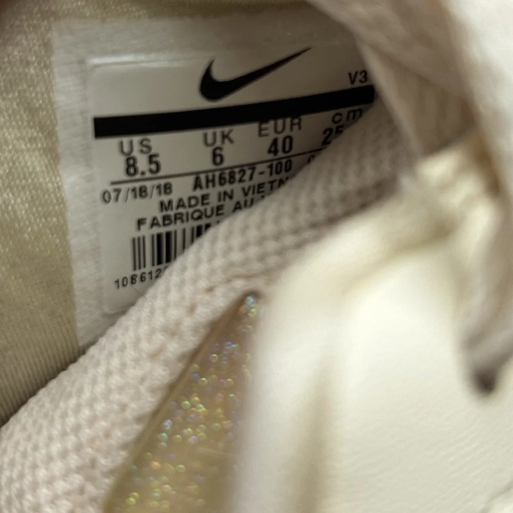 Nike | Women’s Pale Ivory Jelly Jewel Air Force 1 lace up sneaker, size 8.5